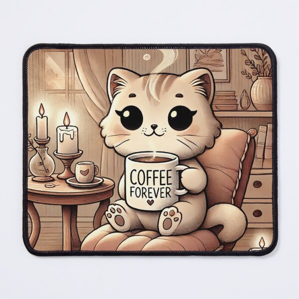 Item preview, Coffee Forever - Cute Cat Illustration designed and sold by Alta-store.