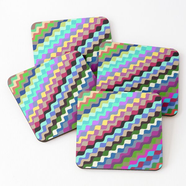 Aperçu de l'œuvre Ondes fractales angulaires multicolores abstraites 4 créée et vendue par SXW Designs.