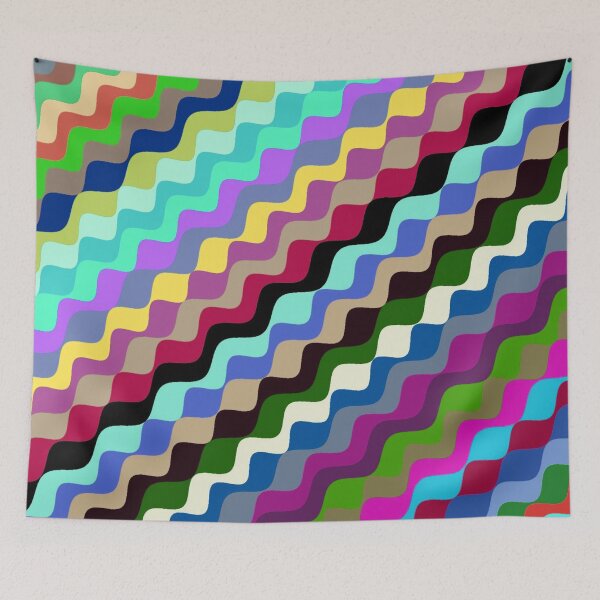 Aperçu de l'œuvre Ondes fractales angulaires multicolores abstraites 4 créée et vendue par SXW Designs.