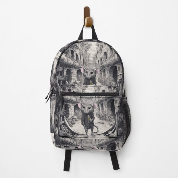 Rat Gang Crew Books Graf Artist in His Castle by iServalan in Greyscale Backpack