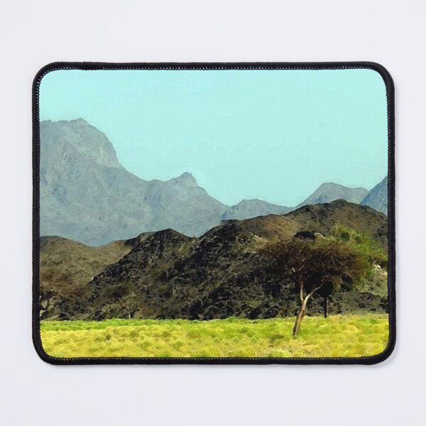 Item preview, trees & mountains in plains oil painting designed and sold by AA-designstore.