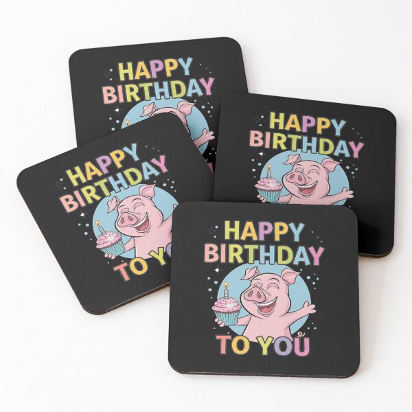 Item preview, Happy Birthday Pig - Cute Pastel Birthday Celebration Design designed and sold by love3617.