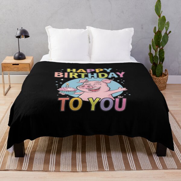 Item preview, Happy Birthday Pig - Cute Pastel Birthday Celebration Design designed and sold by love3617.