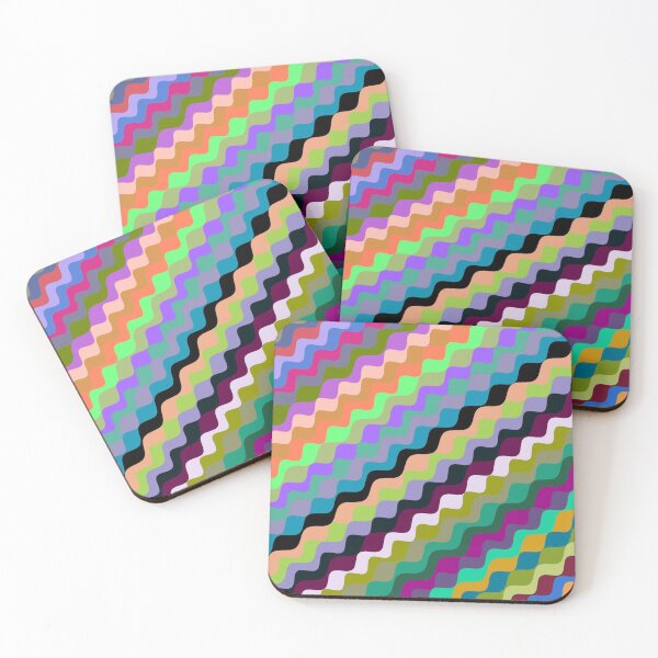 Aperçu de l'œuvre Ondes fractales angulaires multicolores abstraites 5 créée et vendue par SXW Designs.