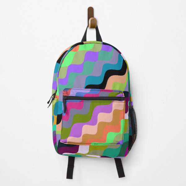 Aperçu de l'œuvre Ondes fractales angulaires multicolores abstraites 5 créée et vendue par SXW Designs.