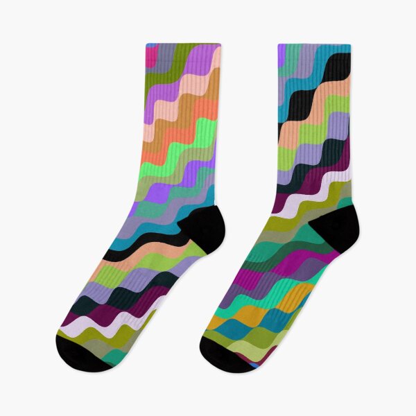 Aperçu de l'œuvre Ondes fractales angulaires multicolores abstraites 5 créée et vendue par SXW Designs.
