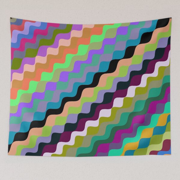 Aperçu de l'œuvre Ondes fractales angulaires multicolores abstraites 5 créée et vendue par SXW Designs.