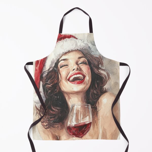 Artikelvorschau, Weihnachtsklassiker 50er Jahre Pin Up mit Glas Rotwein entworfen und verkauft von The Art of Kkatarynka.