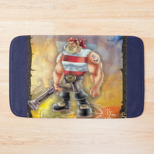 Item preview, Angry pirate cartoon illustration designed and sold by Dimisbarbarian.