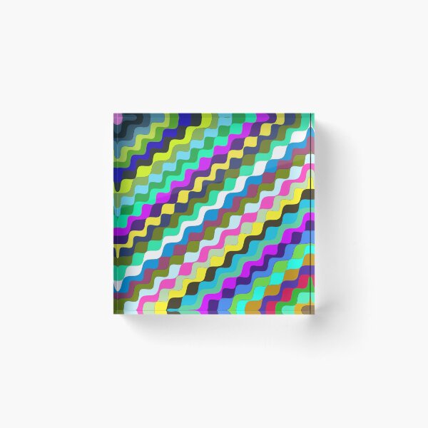 Aperçu de l'œuvre Ondes fractales angulaires multicolores abstraites 6 créée et vendue par SXW Designs.