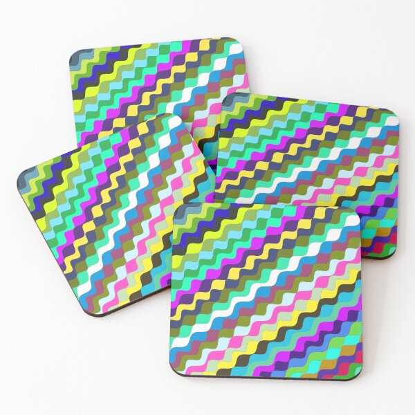 Aperçu de l'œuvre Ondes fractales angulaires multicolores abstraites 6 créée et vendue par SXW Designs.
