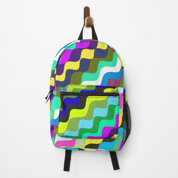 Aperçu de l'œuvre Ondes fractales angulaires multicolores abstraites 6 créée et vendue par SXW Designs.