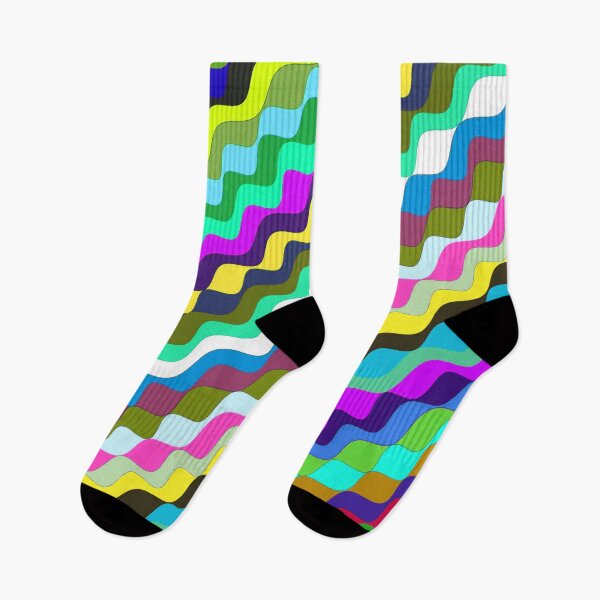 Aperçu de l'œuvre Ondes fractales angulaires multicolores abstraites 6 créée et vendue par SXW Designs.