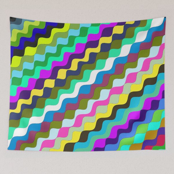 Aperçu de l'œuvre Ondes fractales angulaires multicolores abstraites 6 créée et vendue par SXW Designs.