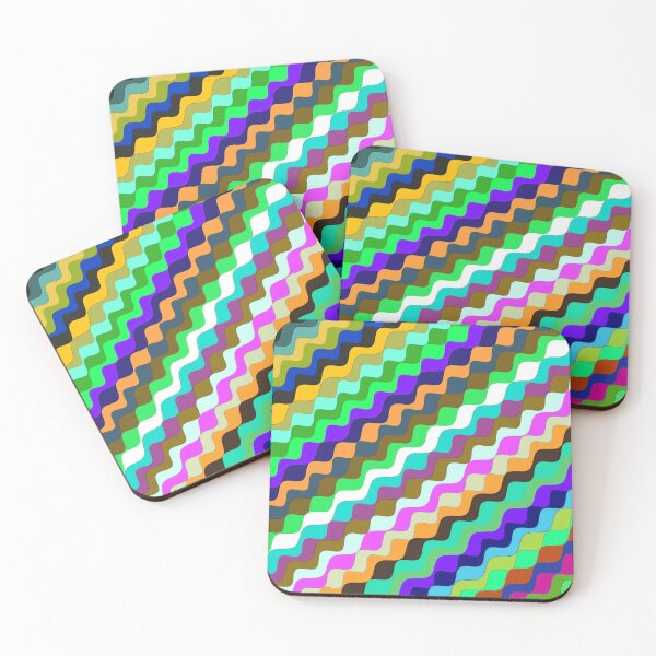 Aperçu de l'œuvre Ondes fractales angulaires multicolores abstraites 7 créée et vendue par SXW Designs.