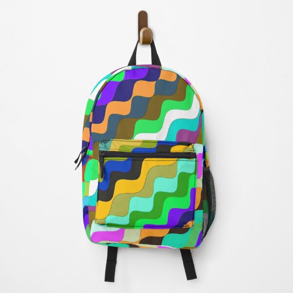 Aperçu de l'œuvre Ondes fractales angulaires multicolores abstraites 7 créée et vendue par SXW Designs.