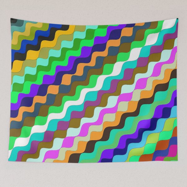 Aperçu de l'œuvre Ondes fractales angulaires multicolores abstraites 7 créée et vendue par SXW Designs.