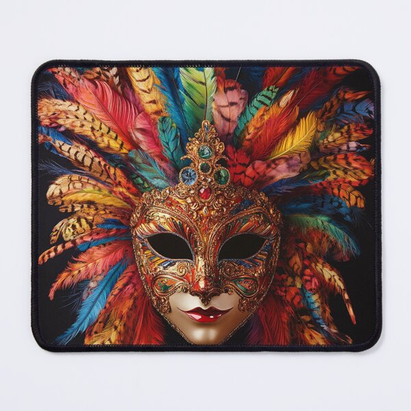 Item preview, Vibrant Venetian Carnival Mask – Colorful Feathered Masquerade Art designed and sold by Creet-Design.