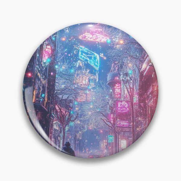 Artikelvorschau, Cyberpunk Town Winter entworfen und verkauft von NicolasGlowArt.