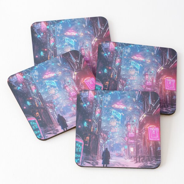 Item preview, Cyberpunk Town Winter designed and sold by NicolasGlowArt.
