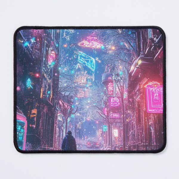 Item preview, Cyberpunk Town Winter designed and sold by NicolasGlowArt.