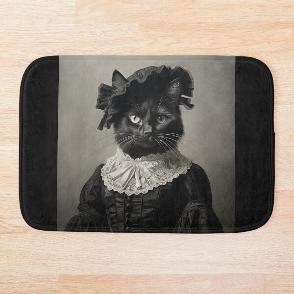 Item preview, Black Cat in Black Victorian Dress with Headdress Art designed and sold by redstar19.