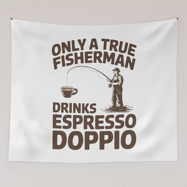 Item preview, the ultimate art for passionate anglers and a coffee lover designed and sold by e-milka.