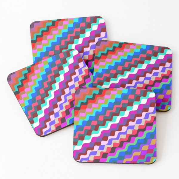 Aperçu de l'œuvre Ondes fractales angulaires multicolores abstraites 8 créée et vendue par SXW Designs.