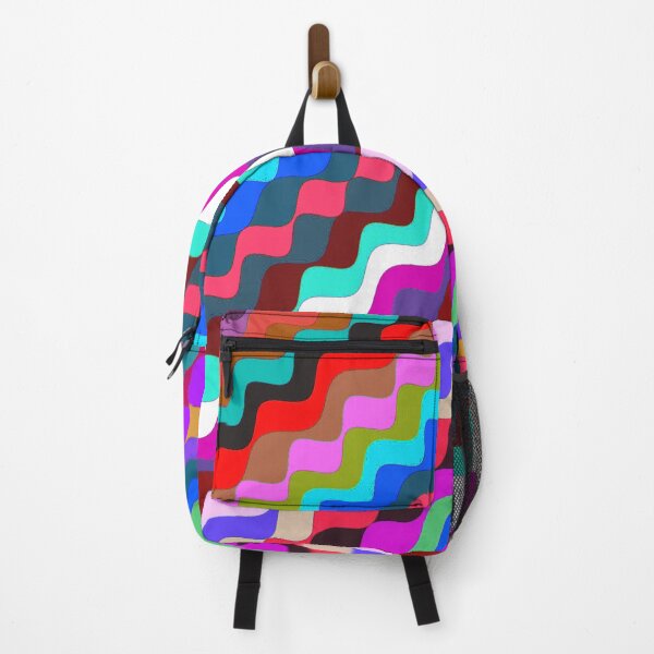 Aperçu de l'œuvre Ondes fractales angulaires multicolores abstraites 8 créée et vendue par SXW Designs.