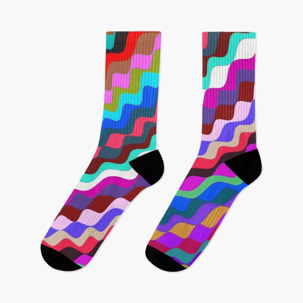 Aperçu de l'œuvre Ondes fractales angulaires multicolores abstraites 8 créée et vendue par SXW Designs.