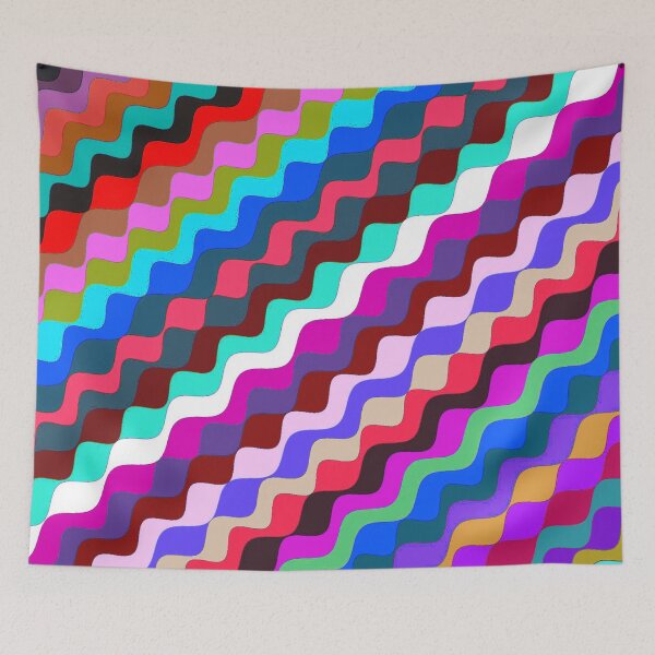 Aperçu de l'œuvre Ondes fractales angulaires multicolores abstraites 8 créée et vendue par SXW Designs.