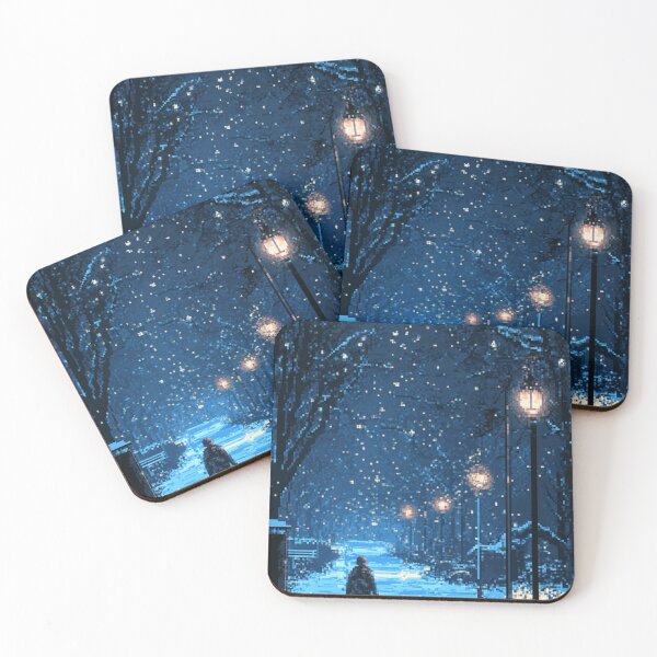 Item preview, Pixel Art Winter Night designed and sold by NicolasGlowArt.