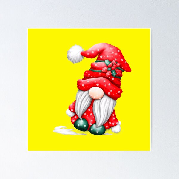 Item preview, Cute Red Snow Flakes Santa Christmas Gnome designed and sold by ShreecreatE.