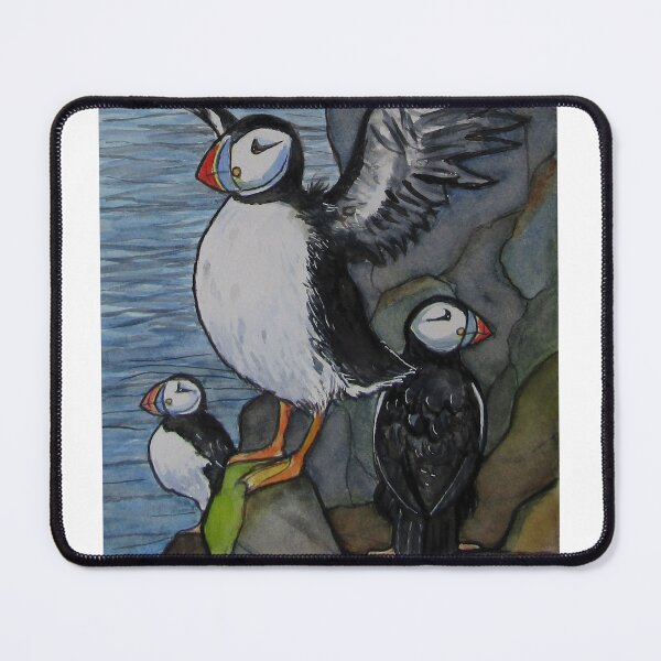 Item preview, Puffins. Watercolour on 21x29.7cm paper. designed and sold by crowleyronan123.