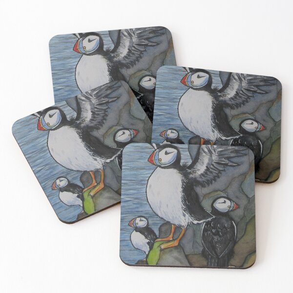 Item preview, Puffins. Watercolour on 21x29.7cm paper. designed and sold by crowleyronan123.