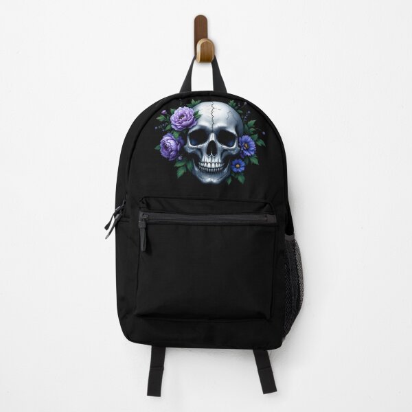 Item preview, Gothic Skull with Purple Floral Accents designed and sold by ZetaDream.