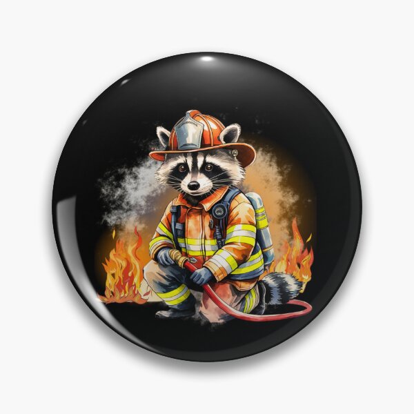 Item preview, Firefighter Raccoon perfect gift for animal lovers or those in the fire service designed and sold by ketkacreations.