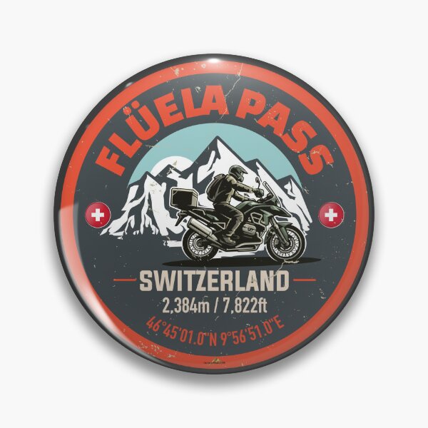 Item preview, Fluela Pass Flüelapass Switzerland Motorcycle Sticker T-Shirt 02 designed and sold by OuterShellUK.