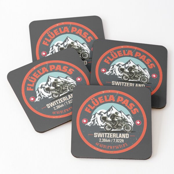 Item preview, Fluela Pass Flüelapass Switzerland Motorcycle Sticker T-Shirt 02 designed and sold by OuterShellUK.