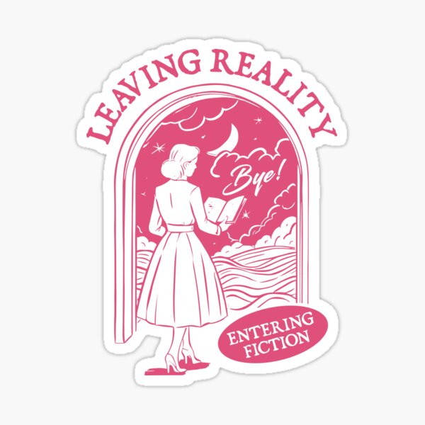 Artikel-Vorschau von Raus aus der Realität und rein in die Fiktion Pink für Buchliebhaber, designt und verkauft von BookWishEra.