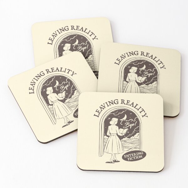 Item preview, Leaving Reality Entering Fiction Black and White For Book Lover  designed and sold by BookWishEra.