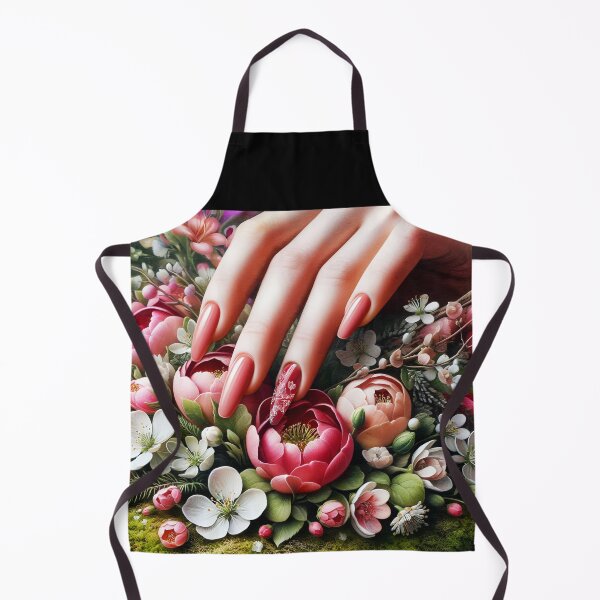 Item preview, beautiful manicured pastel purple nails female hand placed on blooming peonies vintage flowers designed and sold by EmeraldeaArt.