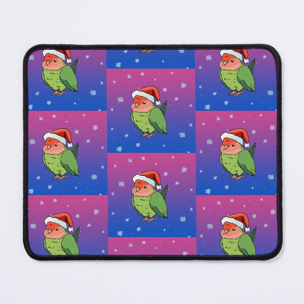 Item preview, Christmas Fluffy Peach Face Lovebird designed and sold by Squawkable.