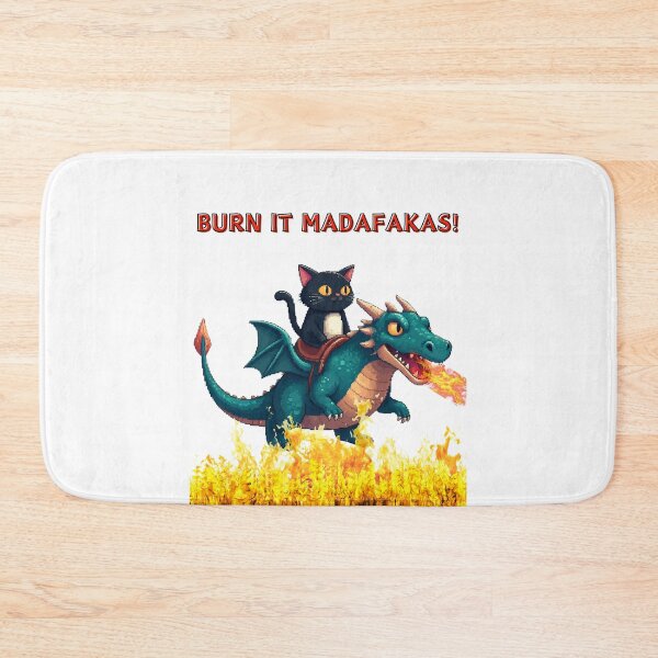 Item preview, funny black cat, burn it madafakas designed and sold by darlwolf.