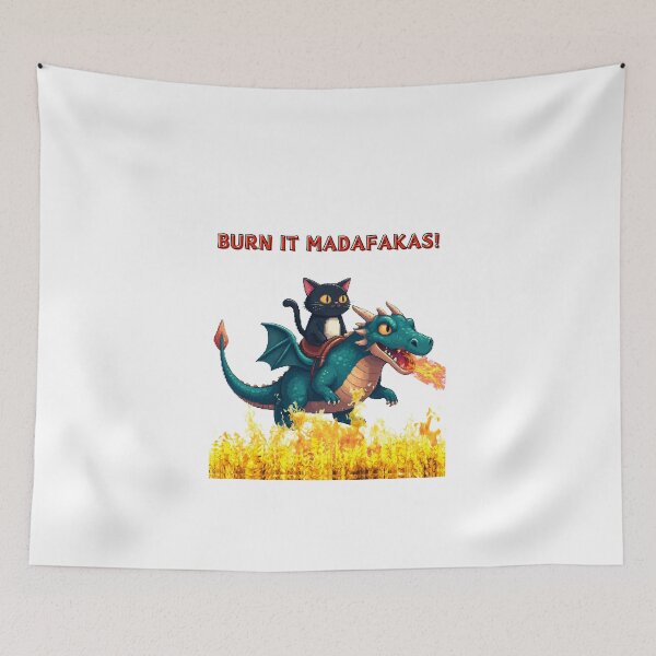 Item preview, funny black cat, burn it madafakas designed and sold by darlwolf.