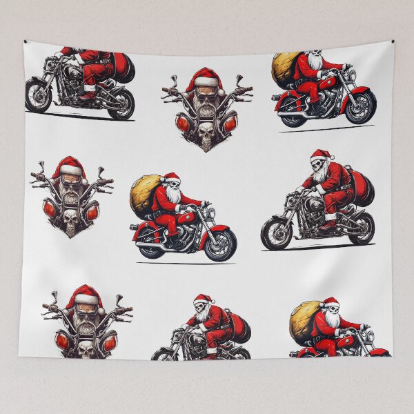 Item preview, Santa Skull Cruising Through Christmas Night Pattern 1 designed and sold by Tom-Johnson.