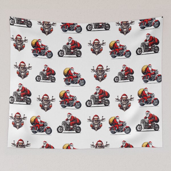 Item preview, Santa Skull Cruising Through Christmas Night Pattern 2 designed and sold by Tom-Johnson.