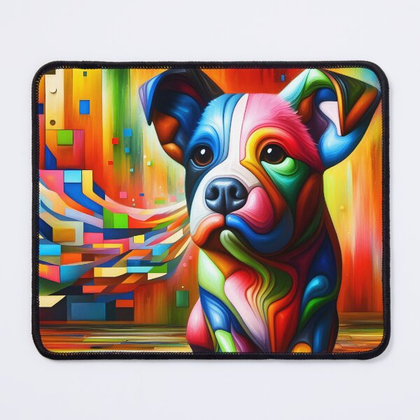 Item preview, Cute piggy puppy dog colorful abstract art designed and sold by EmeraldeaArt.