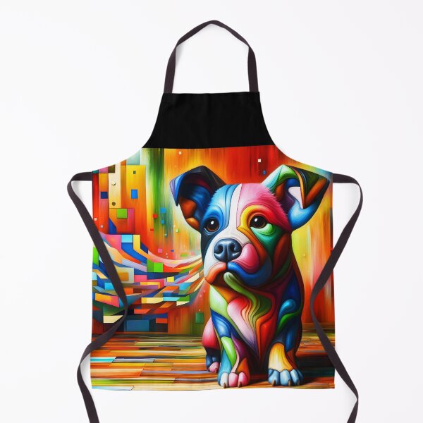 Item preview, Cute piggy puppy dog colorful abstract art designed and sold by EmeraldeaArt.