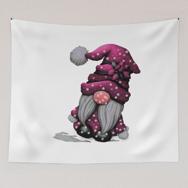 Item preview, Cute Purple Snow Flakes Santa Christmas Gnome designed and sold by ShreecreatE.